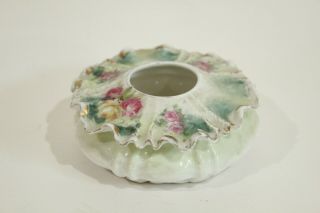 Rs Prussia Porcelain Lidded Hair Receiver Art Nouveau Floral