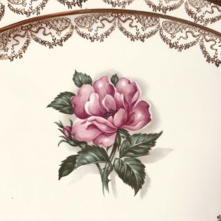 Princess Rose Vintage Real Translucent China Platter - 22k Gold Rim - Gorgeous