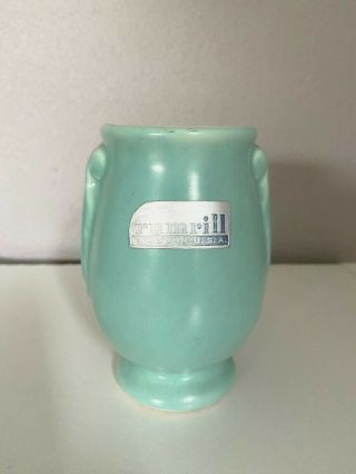 Rumrill Red Wing Art Pottery 4 " Matte Turquoise Vase With Sticker
