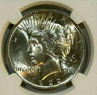 1922 Silver Peace Dollar Ngc Ms63 Golden Tone (161)
