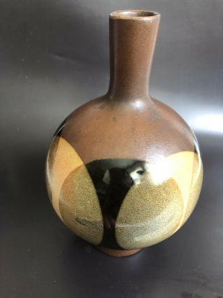 Mcm Bud Vase Sake Decanter Vintage Robert Maxwell Style Moon Pattern Pottery 8”
