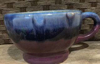 beatifully crafted handmade pottery mug/coffee cup White Purple blue glaze Drip 2