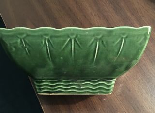 Vintage Mccoy Green Patterned Rectangular Ceramic Bowl/planter