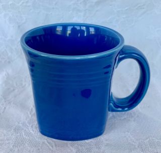 Fiesta Square Mug Lapis Blue Homer Laughlin Coffee 4.  75 " Tall