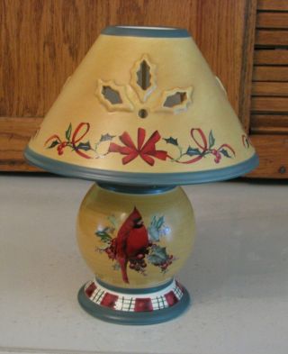 Lenox Winter Greetings Everyday Candle Lamp Red Cardinal Yankee Tea Light