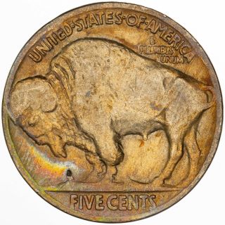 1928 Indian Head Buffalo Nickel Unc Rich Unique Rainbow Color Toned Gem Bu (ss)