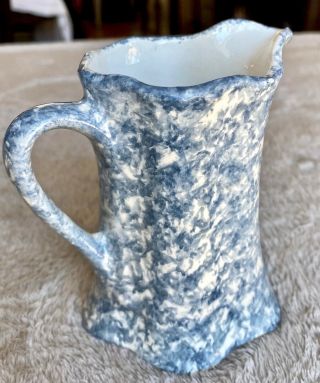 Clinchfield Artware Pottery Pitcher Creamer Cash Family 1945 Erwin,  Tn Blue - 4 "