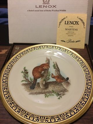 Lenox “martens” Boehm Woodland Wildlife Plate 1981 10 3/4 " Le Wbox