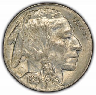1928 5c Indian Head Buffalo Nickel - Strong Luster - High - Grade - Sku - Y1020