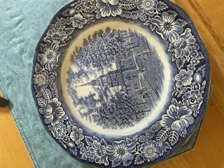8 - Liberty Blue Dinner Plate Independence Hall 9.  5 Inch,  Set Of 8 Plates.