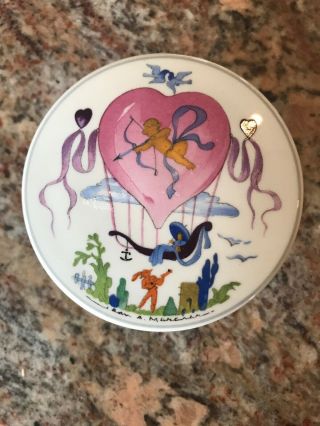 Villeroy & Boch Le Ballon Porcelain Trinket Box W/lid Heart Jean Mercier Art Euc