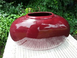Haeger 4317 Cranberry Maroon Oval Vase