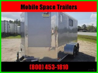 2020 Covered Wagon Trailers 7x12 Silver Motorcycle Pkg W/ Windows
