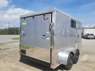2020 Covered Wagon Trailers 7X12 Silver Motorcycle PKG W/ Windows 2