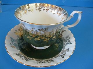 Royal Albert Regal Series Cup & Saucer Gold Accent Rings See