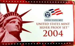 2004 United States Silver Proof Set & 5 Silver State Quarters Proof Birth