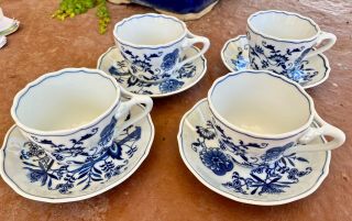 Blue Danube Japan - Set Of 4 - Coffee Tea Cup And Saucer