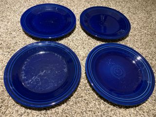 Fiesta Ware Homer Laughlin Cobalt Blue Dinner Plates Set Of 4