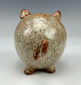 Mystery Artist Studio Crafted Large Eye Curly Tail Pig Art Pottery Figurine 007 3