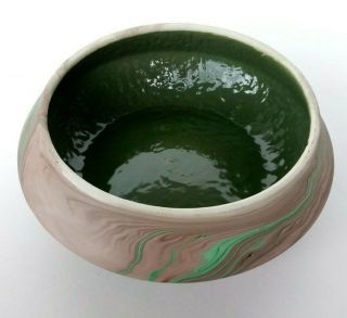 BRYCE CANYON - MISSION SWIRL ARTS & CRAFTS POTTERY LOW BOWL PLANTER - UTAH 3