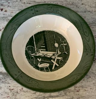10 " Round Vegetable Bowl Colonial Homestead Green By Royal (usa)
