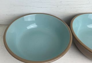 CHATEAU BUFFET USA CEREAL BOWL BROWN & TEAL Set Of 2 - 1950’s 2