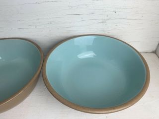 CHATEAU BUFFET USA CEREAL BOWL BROWN & TEAL Set Of 2 - 1950’s 3
