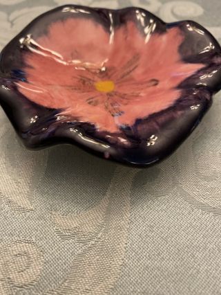Vintage Stangl Flower Ceramic USA Dish Ash Tray Tea Bag Holder Made In NJ 2