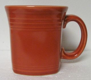 Fiesta Square Mug Scarlet Red Homer Laughlin Hlc Coffee 3.  75 " Tall