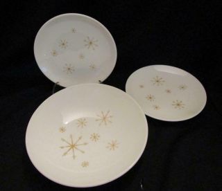 3 Pc Royal China Star Glow - (2) 6.  25 Bread Plate (1) 7.  75 Soup Bowl Mcm Atomic