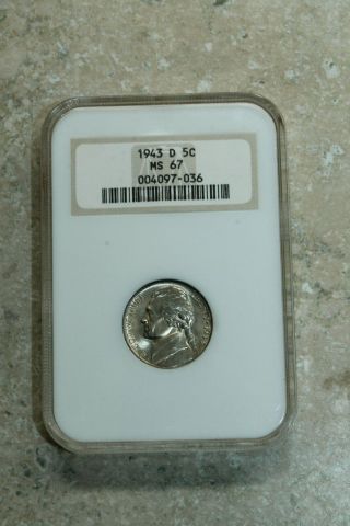 Ngc 1943 D 5c Ms67 Graded Jefferson Nickel