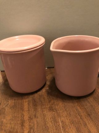 Crown Corning Japan Vintage Pink Coffee Cream And Sugar Jars