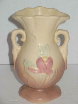 Vintage 1940s Hull Art Pottery Magnolia 5 " Vase With Double Handles
