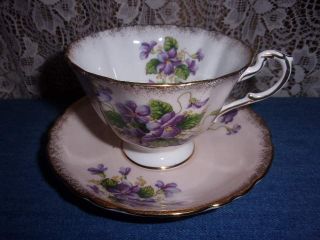 Vintage Paragon Fine Bone China Cup And Saucer Set With Violets