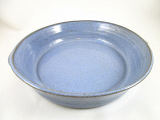 1988 Signed Kings Pottery Seagrove Nc Casserole Dish Denim Blue Glaze