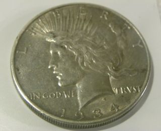 1934 - D Peace Dollar United States Silver Dollar Coin