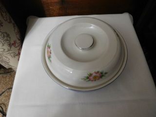 Vintage Rose Parade Casserole Dish with Lid Hall Blue 2