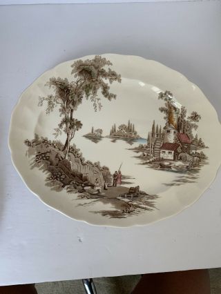 Johnson Brothers England The Old Mill Fine China Oval Serving Platter Tray 14 "