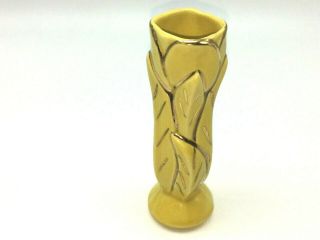 Vintage Shawnee Pottery Yellow & Gold Tulip Flower Bud Vase Usa 1115