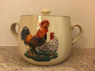 Home & Garden Party Chicken Stoneware Pot With Lid 2005