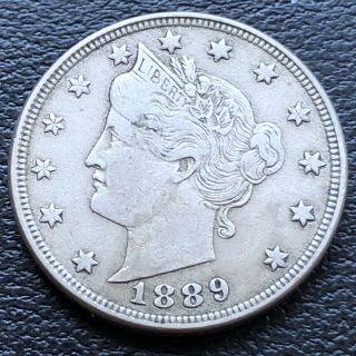 1889 Liberty Head Nickel 5c Vf - Xf 27572