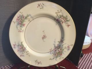 Theodore Haviland York Apple Blossom Dinner Plates With Gold Trim
