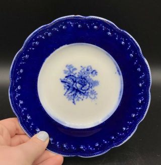 Antique Porcelain W H Grindley Flow Blue Small Saucer Plate 6”