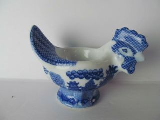 Vintage Chicken Blue Willow Egg Cup