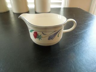 Lenox Chinastone Poppies On Blue Gravy Or Sauce Boat (made In Usa)