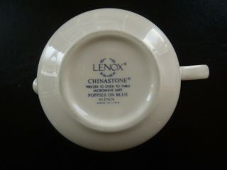 LENOX CHINASTONE POPPIES ON BLUE GRAVY OR SAUCE BOAT (MADE IN USA) 3