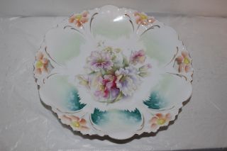 Antique Rs Prussia Handled 11 " Porcelain Cake Plate