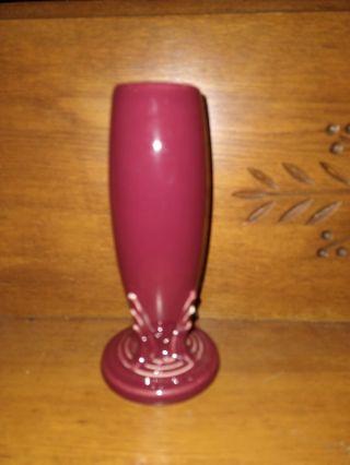 Vintage Retired Maroon Fiestaware 6.  25 Vase Marked H