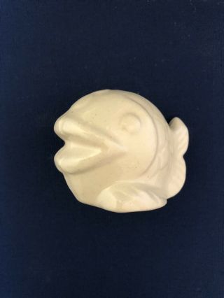 Vintage Shawnee Pottery Miniature Figurine Fish Old Ivory