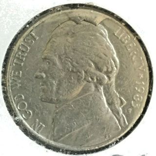 1983 - P Jefferson Nickel With Major Obverse Die Break/cud In Circulated
